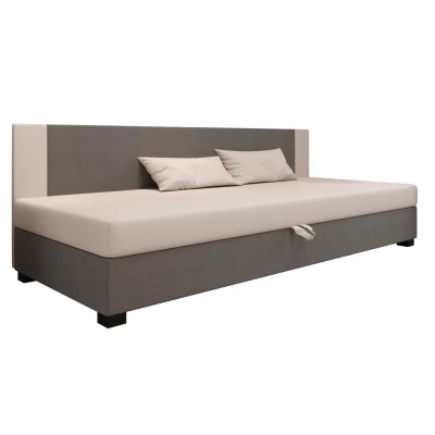 Čalúnená jednolôžková posteľ 80x195 ARIADNA BIZ 2 - svetlo šedá / ecru