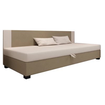 Čalúnená jednolôžková posteľ 80x195 ARIADNA BIZ 2 - hnedá / ecru