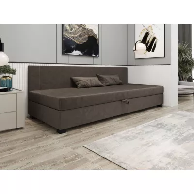 Čalúnená jednolôžková posteľ 90x195 ARIADNA BIZ 2 - tmavo hnedá