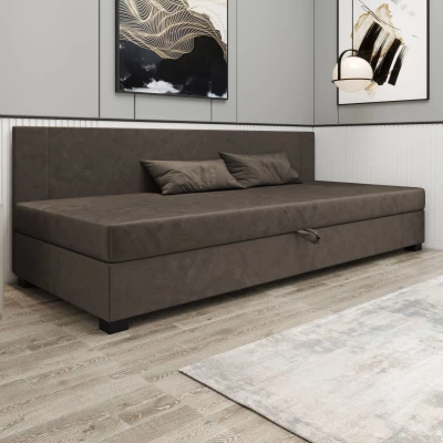 Čalúnená jednolôžková posteľ 100x195 ARIADNA BIZ 2 - tmavo hnedá