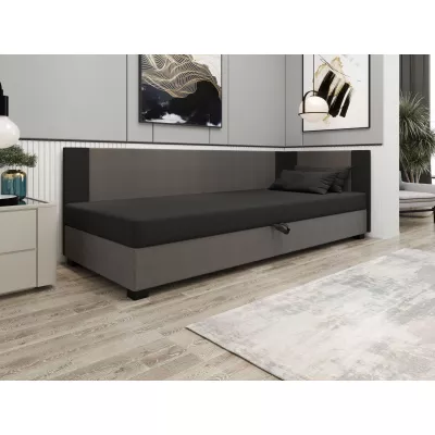 Čalúnená jednolôžková posteľ 110x195 ARIADNA PLUS 1 - šedá / svetlo šedá