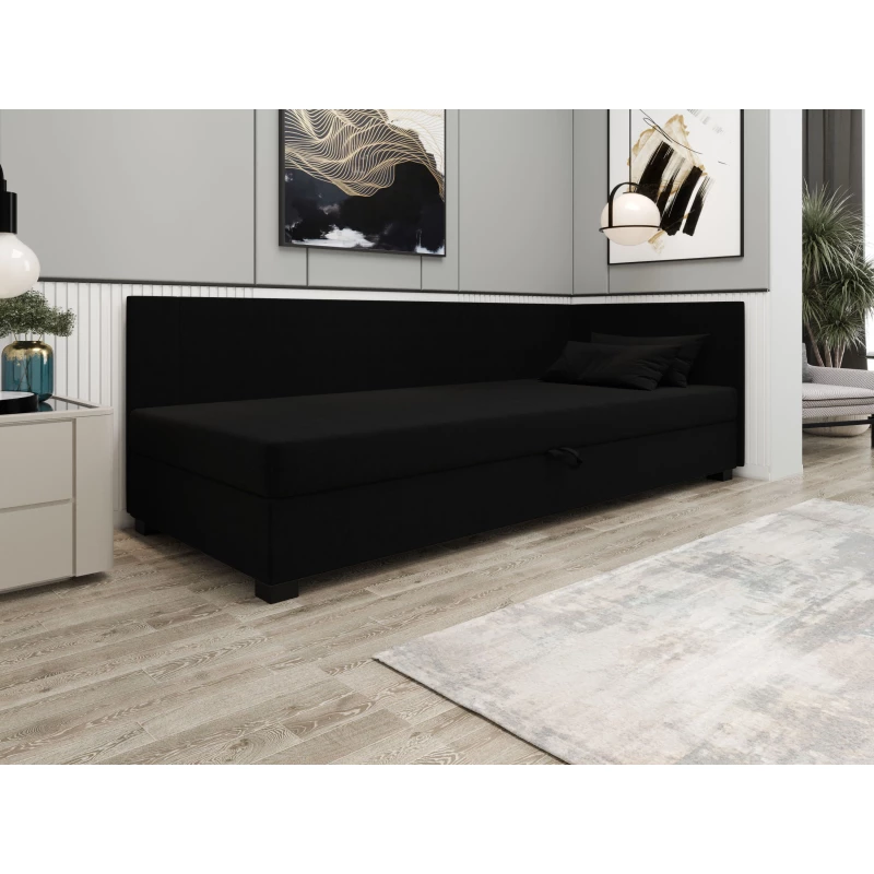 Čalúnená jednolôžková posteľ 90x195 ARIADNA PLUS 1 - čierna