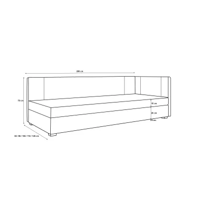 Čalúnená jednolôžková posteľ 90x195 ARIADNA PLUS 1 - ružová / biela