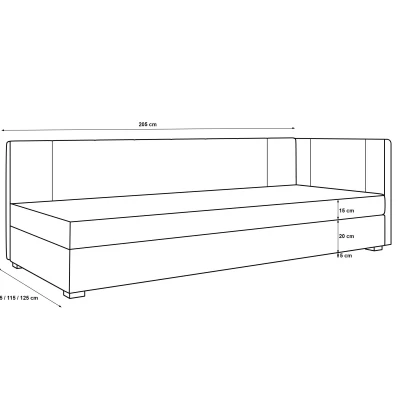 Čalúnená jednolôžková posteľ 80x195 ARIADNA PLUS 1 - modro šedá