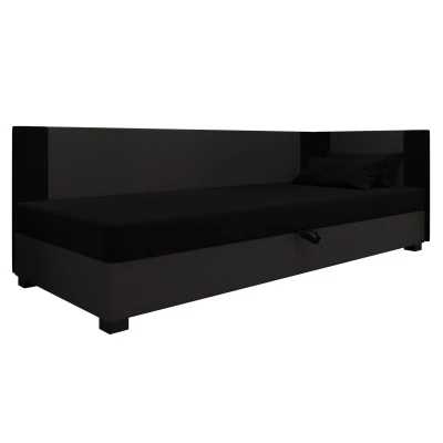 Čalúnená jednolôžková posteľ 120x195 ARIADNA PLUS 2 - čierna / šedá