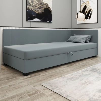 Čalúnená jednolôžková posteľ 90x195 ARIADNA PLUS 2 - modrošedá