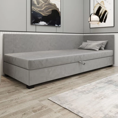 Čalúnená jednolôžková posteľ 100x195 ARIADNA PLUS 2 - svetlo šedá