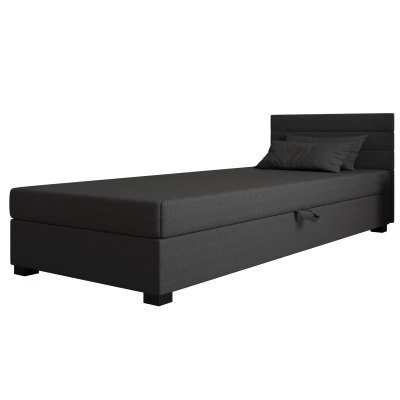 Čalúnená posteľ 110x195 KASANDRA 1 s úložným priestorom - šedá