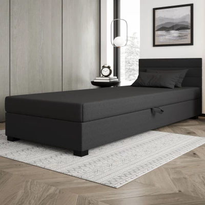 Čalúnená posteľ 120x195 KASANDRA 1 s úložným priestorom - šedá
