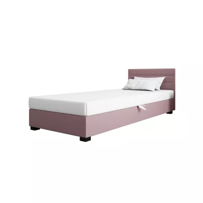 Čalúnená posteľ 80x195 KASANDRA 1 s úložným priestorom - ružová / biela
