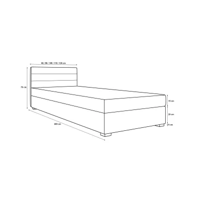 Čalúnená posteľ 80x195 KASANDRA 1 s úložným priestorom - ružová