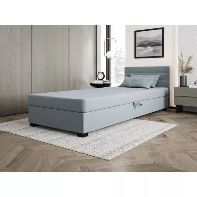 Čalúnená posteľ 80x195 KASANDRA 1 s úložným priestorom - modrošedá