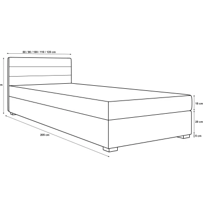 Čalúnená posteľ 80x195 KASANDRA 1 s úložným priestorom - ecru