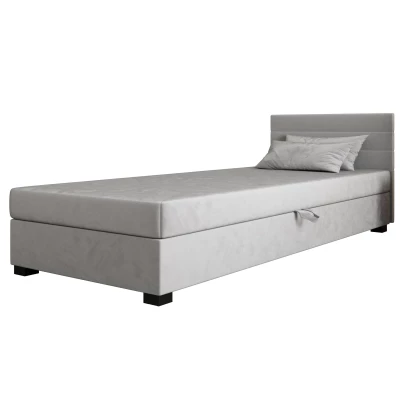Čalúnená posteľ 110x195 KASANDRA 1 s úložným priestorom - svetlo šedá