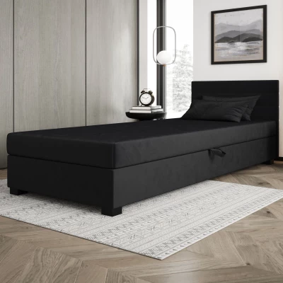 Čalúnená posteľ 80x195 KASANDRA 1 s úložným priestorom - grafitová