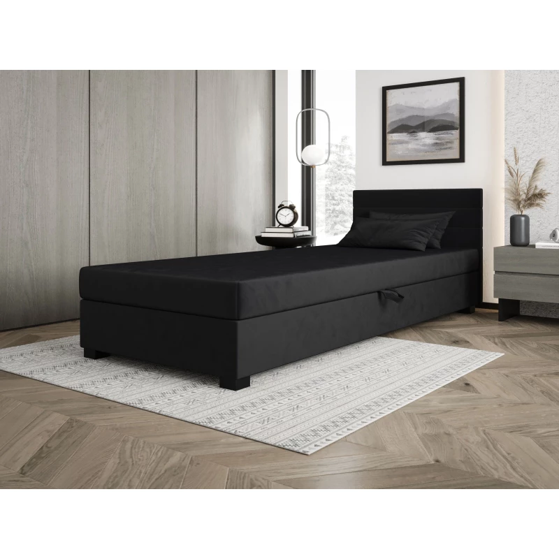 Čalúnená posteľ 80x195 KASANDRA 1 s úložným priestorom - grafitová