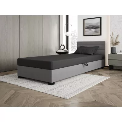 Čalúnená posteľ 90x195 KASANDRA 2 s úložným priestorom - šedá / svetlo šedá
