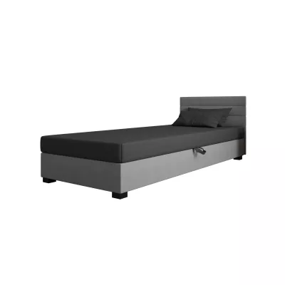 Čalúnená posteľ 100x195 KASANDRA 2 s úložným priestorom - šedá / svetlo šedá