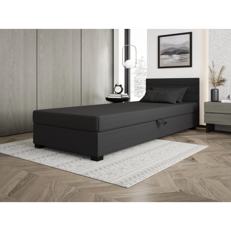 Čalúnená posteľ 100x195 KASANDRA 2 s úložným priestorom - šedá