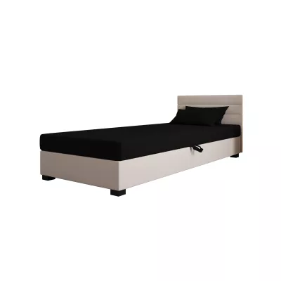 Čalúnená posteľ 90x195 KASANDRA 2 s úložným priestorom - čierna / ecru
