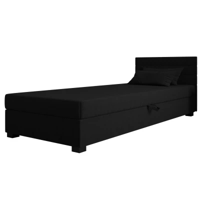 Čalúnená posteľ 100x195 KASANDRA 2 s úložným priestorom - čierna