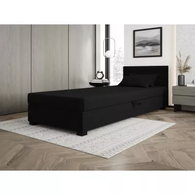 Čalúnená posteľ 120x195 KASANDRA 2 s úložným priestorom - čierna