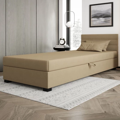 Čalúnená posteľ 80x195 KASANDRA 2 s úložným priestorom - hnedá