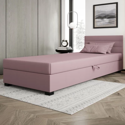 Čalúnená posteľ 80x195 KASANDRA 2 s úložným priestorom - ružová