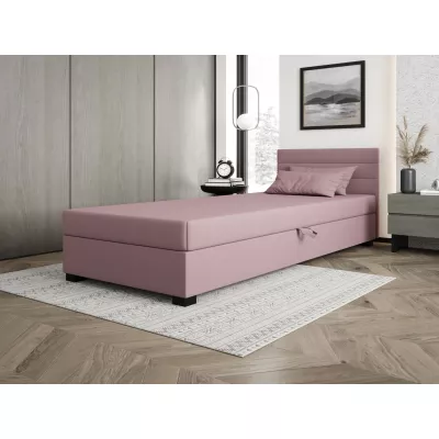Čalúnená posteľ 100x195 KASANDRA 2 s úložným priestorom - ružová