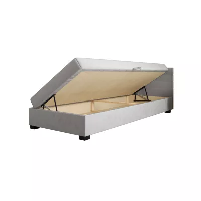 Čalúnená posteľ 80x195 KASANDRA 2 s úložným priestorom - ecru