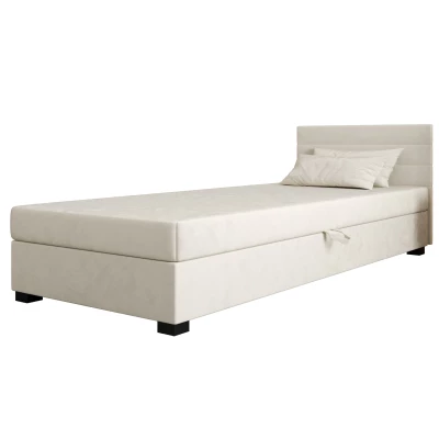 Čalúnená posteľ 120x195 KASANDRA 2 s úložným priestorom - ecru