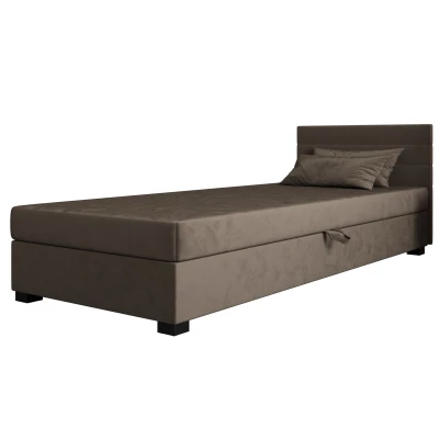 Čalúnená posteľ 100x195 KASANDRA 2 s úložným priestorom - tmavo hnedá