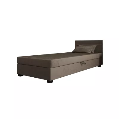 Čalúnená posteľ 120x195 KASANDRA 2 s úložným priestorom - tmavo hnedá
