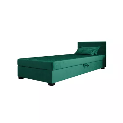 Čalúnená posteľ 110x195 KASANDRA 2 s úložným priestorom - zelená