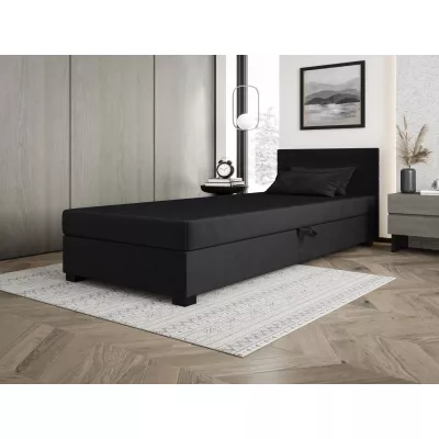 Čalúnená posteľ 80x195 KASANDRA 2 s úložným priestorom - grafitová