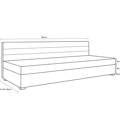 Čalúnená posteľ 100x195 KASANDRA BIZ 1 s úložným priestorom - šedá / svetlo šedá