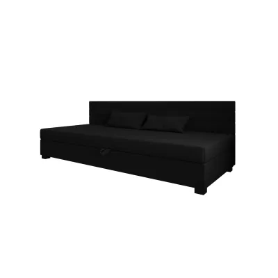 Čalúnená posteľ 80x195 KASANDRA BIZ 1 s úložným priestorom - čierna