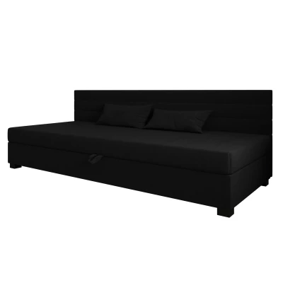 Čalúnená posteľ 90x195 KASANDRA BIZ 1 s úložným priestorom - čierna