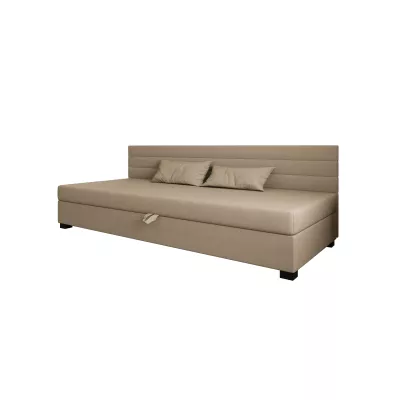 Čalúnená posteľ 110x195 KASANDRA BIZ 1 s úložným priestorom - hnedá