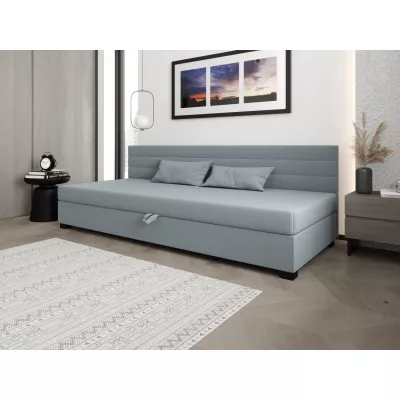 Čalúnená posteľ 80x195 KASANDRA BIZ 1 s úložným priestorom - modrošedá