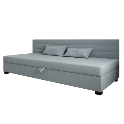 Čalúnená posteľ 100x195 KASANDRA BIZ 1 s úložným priestorom - modrošedá