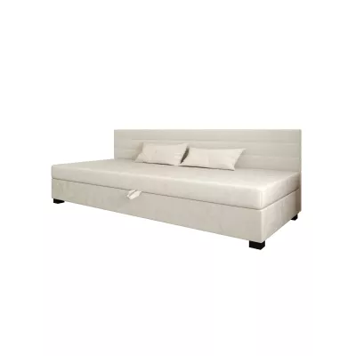 Čalúnená posteľ 100x195 KASANDRA BIZ 1 s úložným priestorom - ecru