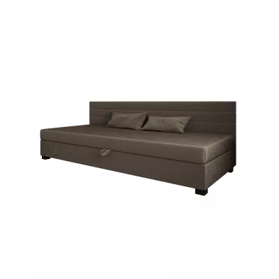 Čalúnená posteľ 110x195 KASANDRA BIZ 1 s úložným priestorom - tmavo hnedá