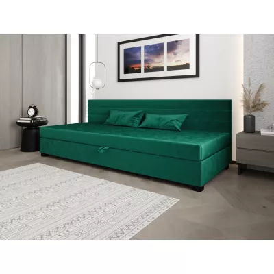 Čalúnená posteľ 80x195 KASANDRA BIZ 1 s úložným priestorom - zelená