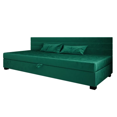 Čalúnená posteľ 120x195 KASANDRA BIZ 1 s úložným priestorom - zelená