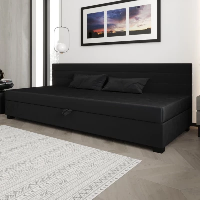 Čalúnená posteľ 90x195 KASANDRA BIZ 1 s úložným priestorom - grafitová