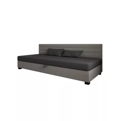 Čalúnená posteľ 80x195 KASANDRA BIZ 2 s úložným priestorom - šedá / svetlo šedá