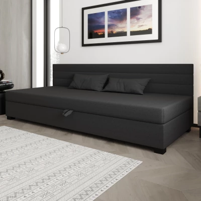 Čalúnená posteľ 100x195 KASANDRA BIZ 2 s úložným priestorom - šedá