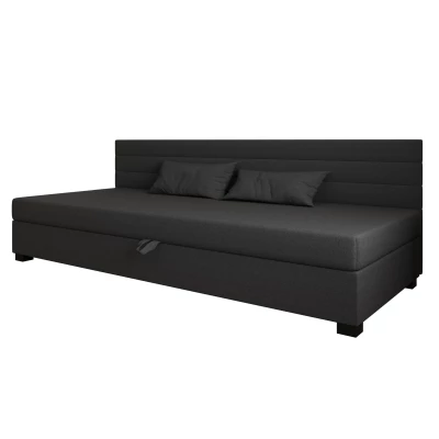 Čalúnená posteľ 120x195 KASANDRA BIZ 2 s úložným priestorom - šedá