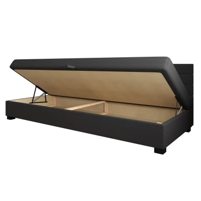Čalúnená posteľ 80x195 KASANDRA BIZ 2 s úložným priestorom - čierna / ecru